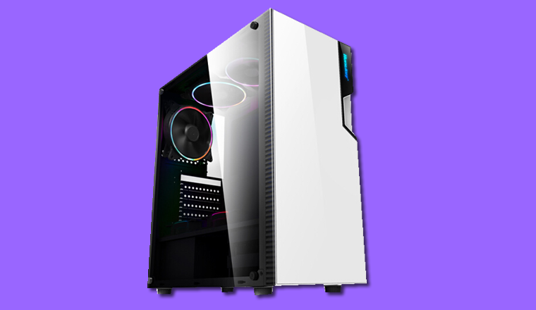 白色高端側(cè)透機箱，高顏值鋼化玻璃款